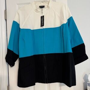 Maggie Barnes tri color plus‎ size jacket